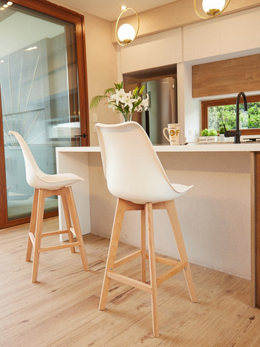 Set X2 Banquetas Altas Tulip Taburete Sillon Desayunador