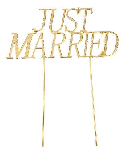 Gold Shining Married Cake Topper Wedding Engagement Party