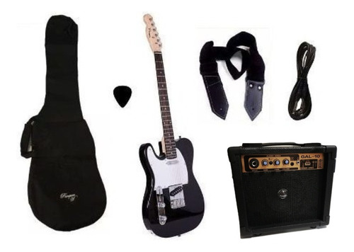 Combo Guitarra Electrica Telecaster Bk Parquer Amplif Cuota