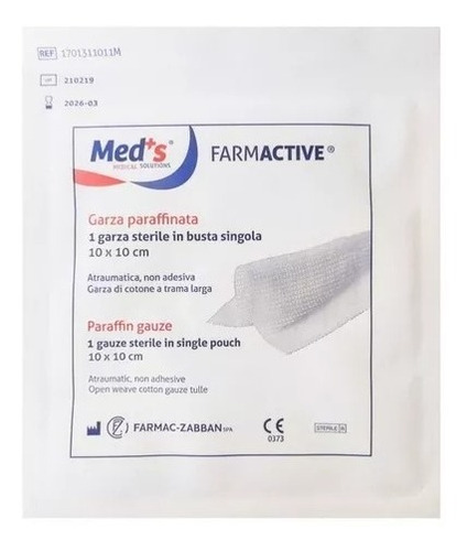 Gasa Parafinada 10x30 Farmactive , 10 Unidades