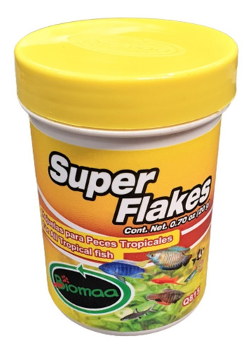 Alimento En Hojuelas Para Peces Tropicales Super Flakes 1 Pz