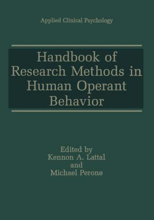 Libro Handbook Of Research Methods In Human Operant Behav...