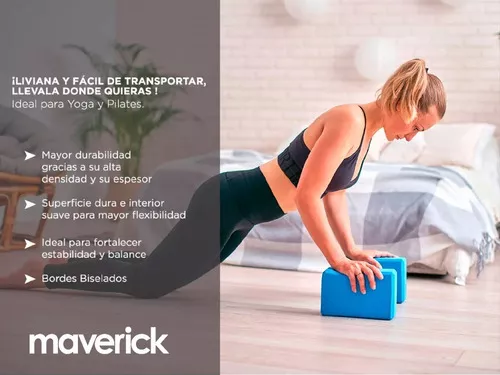 Ladrillo Yoga Bloque Pilates Maverick Goma Eva Gym Fitness Color Negro