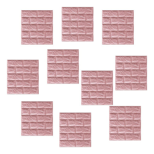 10x Paneles De Pared 3d Paneles De Pared De 5mm Rosa Color Fix Fix