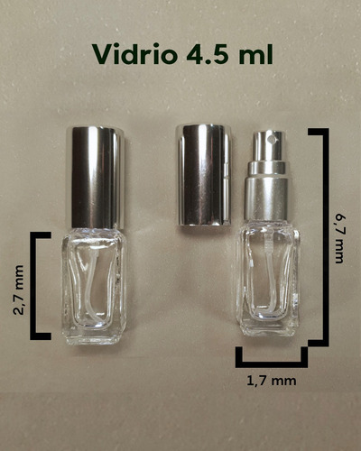 Vaporizador Vidrio Decant Muestra Perfume Frasco 5 Ml X10 Plateado