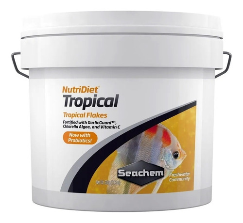 Ração Nutridiet Tropical Flakes W/probio 500g Seachem