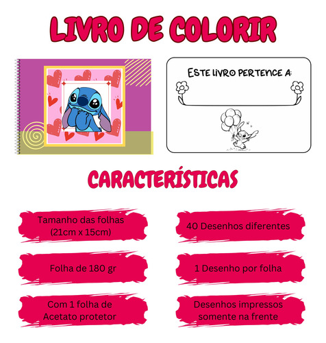 Livro De Colorir E Pintar Do Lilo E Stitch Tipo Bobbie Goods