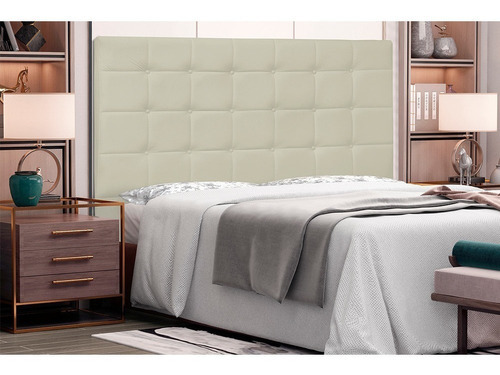 Cabeceira Verona Para Cama Box Casal 140 Cm Corino - D'rossi Cor Bege