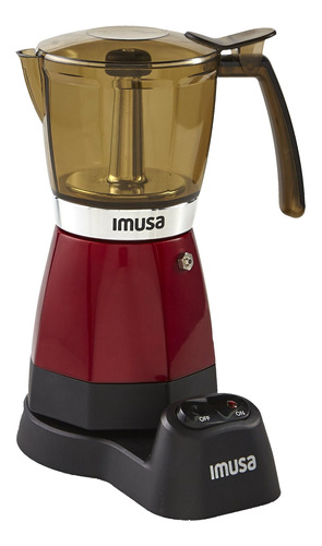 Imusa Usa Electric Espresso/moka Maker, 3-6 Tazas, Rojo
