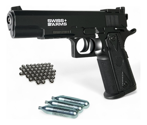 Pistola Balines 4.5 Mm Metal Aire Comprimido Co2 Replica Negro 4.5 Mm