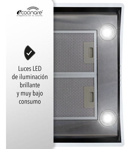 Imagen 6 de 9 de Campana De Cocina 60cm Para Pared Extractora Y Purificadora