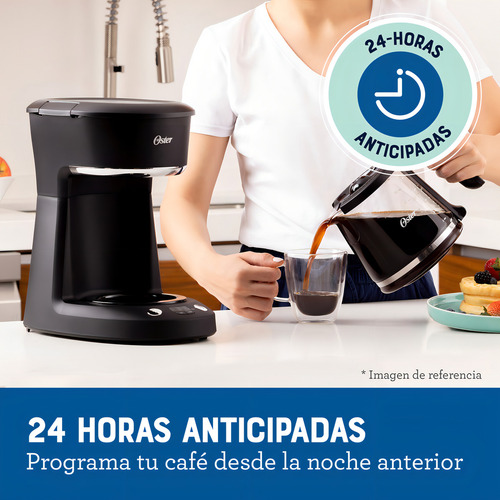 Oster® Cafetera Programable 12 Tazas Negra Bvstdcp12b