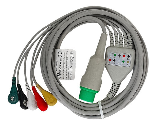 Cable Ecg De 5 Derivaciones Tipo Snap Compatible Spacelabs
