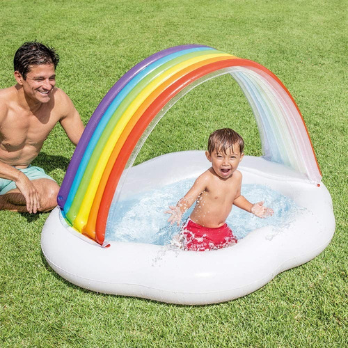 Imagen 4 de 4 de Piscina Inflable Arcoiris 1,42 Mts X 1,19 Mts X 84 Cmts
