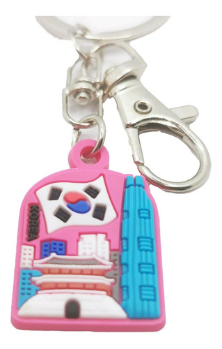 Artesanía Coreana Llavero Korea Lugares Silicón 3 Piezas.