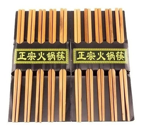 Set Palitos Palillos Chinos De Bambú X10 Pares 