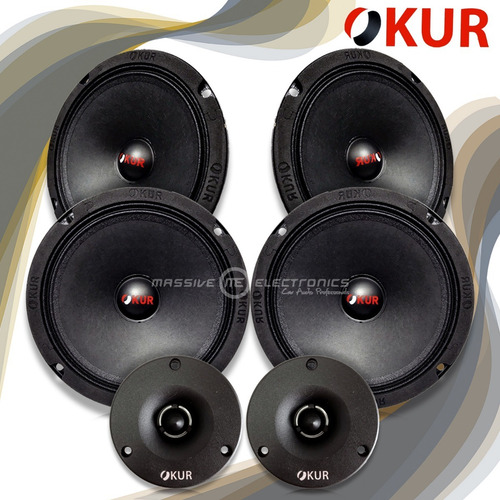 Set De Medios Rangos 6.5´´ Okur Omr6k-4mr 1000w Max 4 Vias