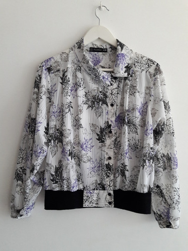 Blusa Camisa Vintage Estampada Talle L