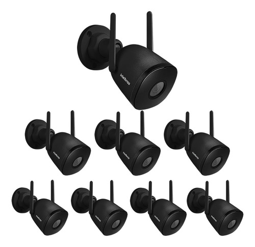 Kit 8 Câmera Wi-fi Zoom Áudio Externa Im5 Sc Black Intelbras
