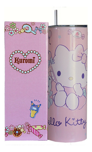 Vaso Térmo Largo Hello Kitty Kuromi Melody Acero Inoxidable