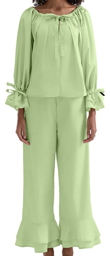Pantalones Largos De Manga Larga Para Mujer Con Forma De Pij