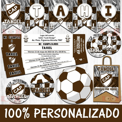 Kit Imprimible Candybar Club Platense Fútbol Personalizado