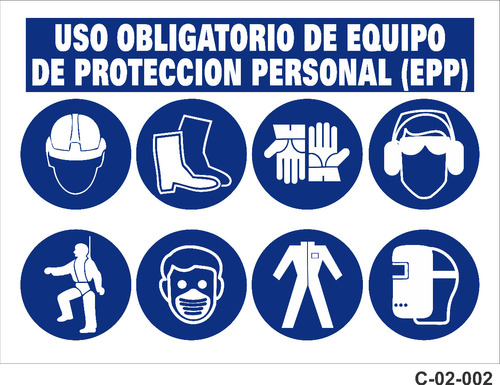 Cartel Protección Fabricas Epp 50x40 Cm Señaletica C-02-002