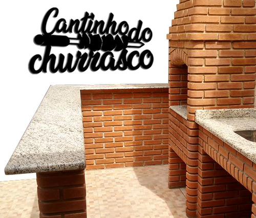 Imagem 3 de 6 de Kit Painel Decorativo Cantinho Do Café E Churrasco Mdf Preto