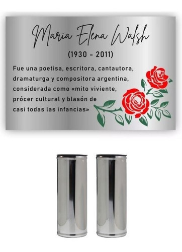 Imagen 1 de 8 de Placa Recordatoria Homenaje Cementerio 30x20 + Floreros
