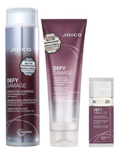 Kit Joico Defy Shampoo Condicionador E Power Masque SachĂȘ