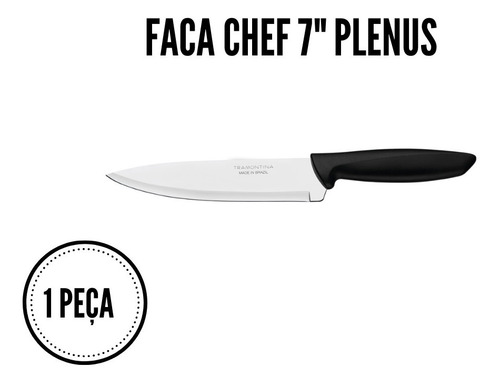 Jogo De Facas Tramontina Inox 6 Peças Plenus Preto Churrasco
