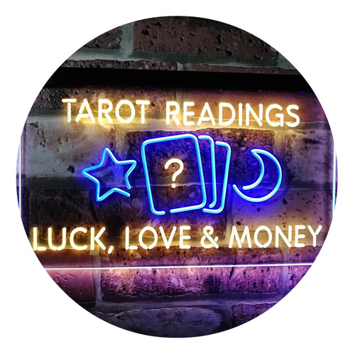 Lectura Tarot Suerte Amor Dinero Doble Color Led Neon Signo