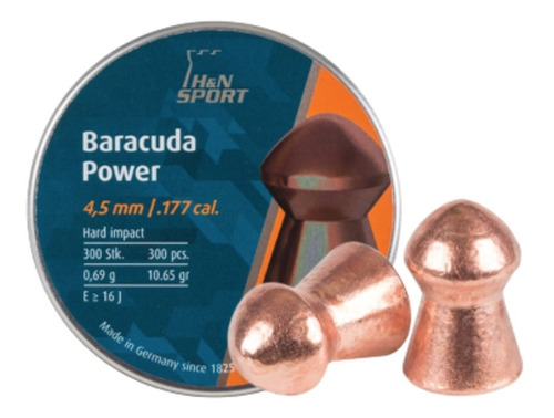 Municiones Diabolo Baracuda Power H&n Cal.177 (4.5mm)xchwsp