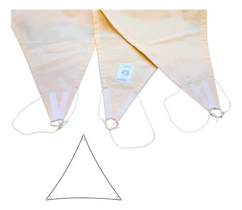Toldo Vela De Sombreo Decocamuflaje Triangulo 3x3x3 M Poliester Microperforado, No Es Mediasombra. Reforzado, Costura De Poliester, Proteccion Uv, Argollas De Acero