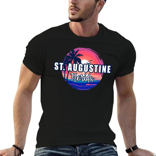 St. Playera Augustine Beach Florida Sunset Surf Ropa Para