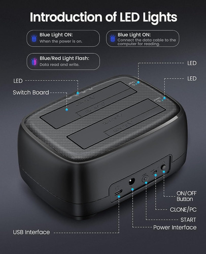 Orico Disco Duro Externo Duplicador Clonador Usb 3.2 ...