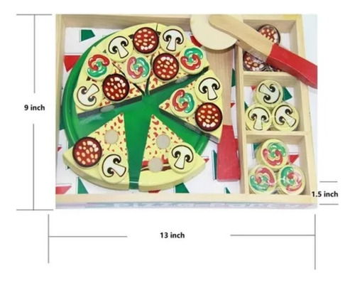 Juguete De Pizza De Madera De Imitación For Niños, Juego De