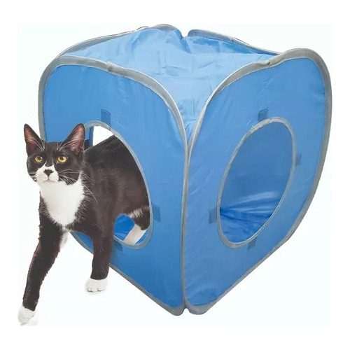 Cubo Para Jugar Gato Desplegable Para Gatos Azul