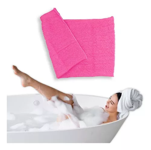 Estropajo Para Baño Sacate Tipo Toalla Alta Duracion 38x22 Color Rosa