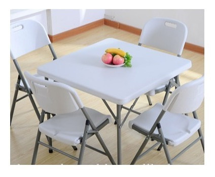 Imagen 4 de 4 de Mesa Plegable Cuadrada Multiusos Blanco Basic Living #e