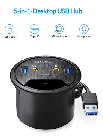 Hub Usb 3.0 Orico Desk Grommet Con 2 Puertos Tipo A Y 1 Tipo