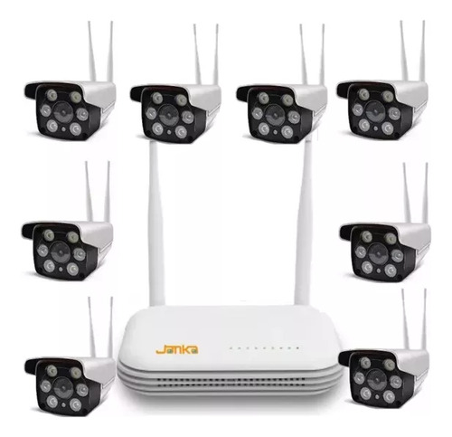 Kit Nvr Wifi Com 8 Cameras 2.0mp Full Color