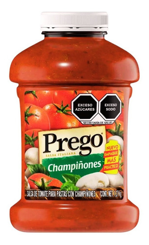 Prego Salsa De Tomate Para Pasta - Champiñones 1.27kg
