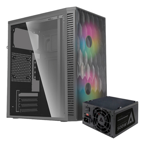 Gabinete Acteck Fuji Gc470 M-atx 500w Rgb 2 Fan Acrilico