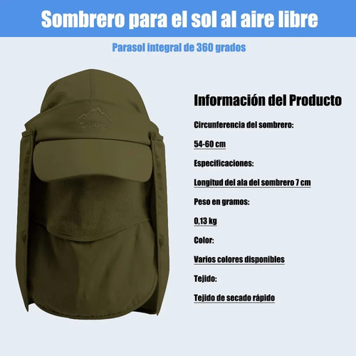 Sombrero De Sol Unisex Con Protección Uv Para Exteriores