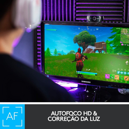 Webcam Full Hd Logitech C922 Pro Stream Com Microfone Embutido Preto