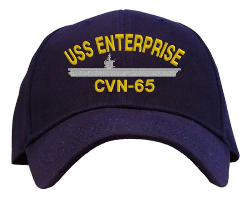 Gorra De Béisbol Uss Enterprise Cvn-65 Bordada - Azul Marino