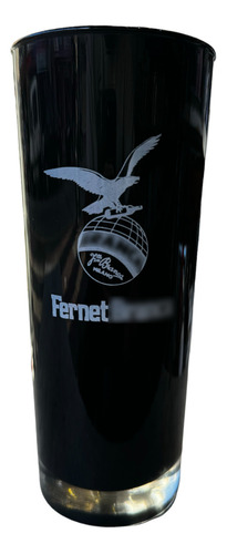 Vaso Fernet Negro Trago Largo Vidrio Decorado 700ml Alto 