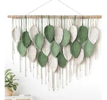 Comprar Gran Macrame Wall Hanging, Boho Leaves Macrame Tapestry...