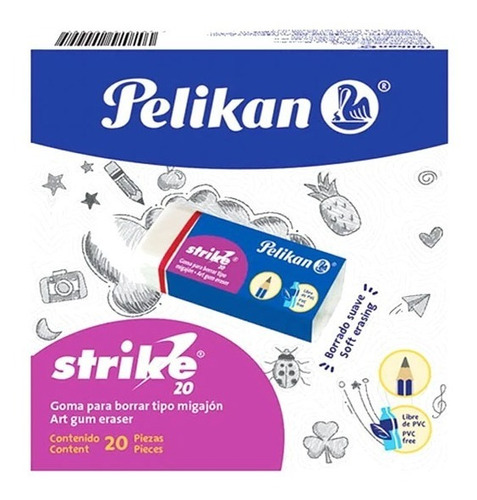 Goma Pelikan De Migajon Strike S20, Caja/20 Piezas